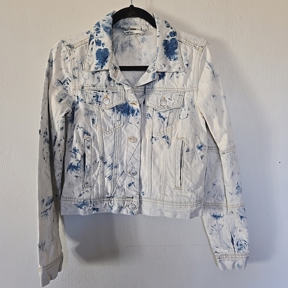 Free People Acid Washed Denim Jacket XS - Picture 2 of 6